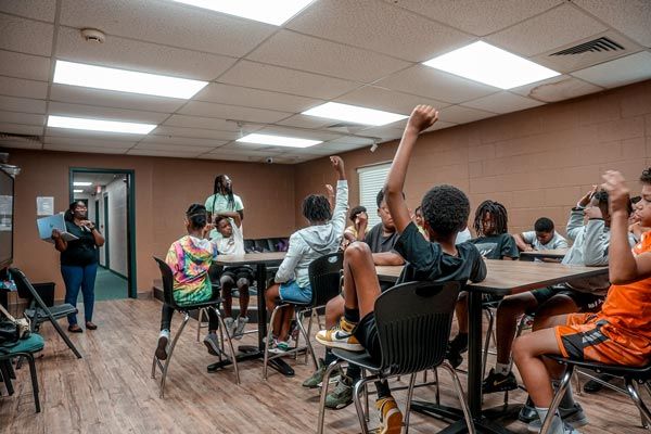 student engaged in after school program