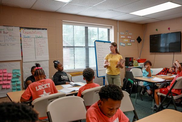 teaching students at life skills for youth